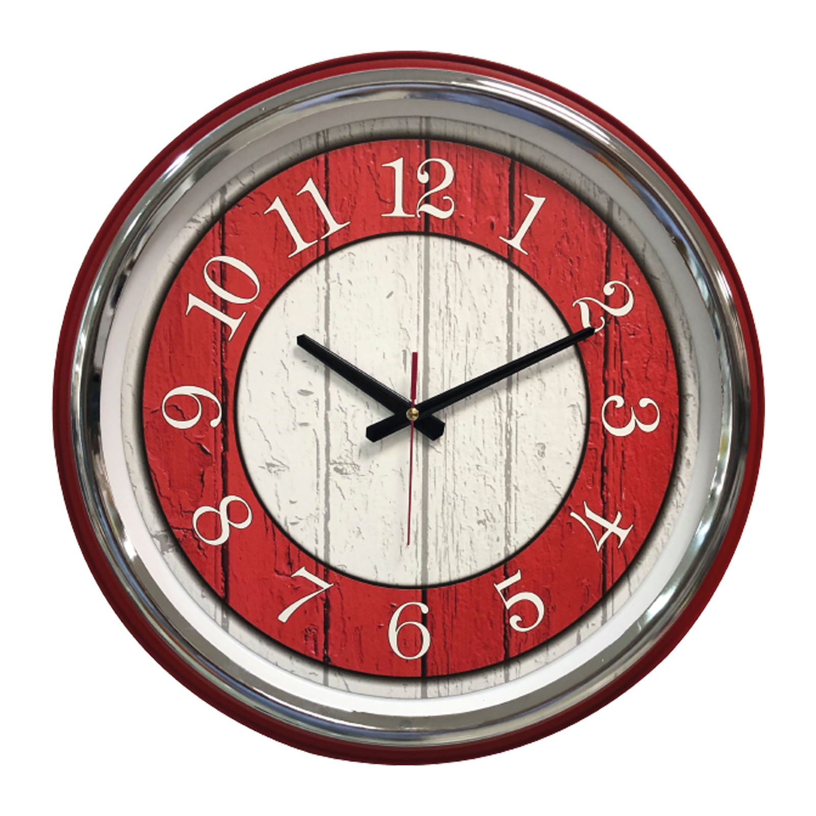 KİBELE201 KIRMIZI METAL KASA DUVAR SAATİ (505 MM)