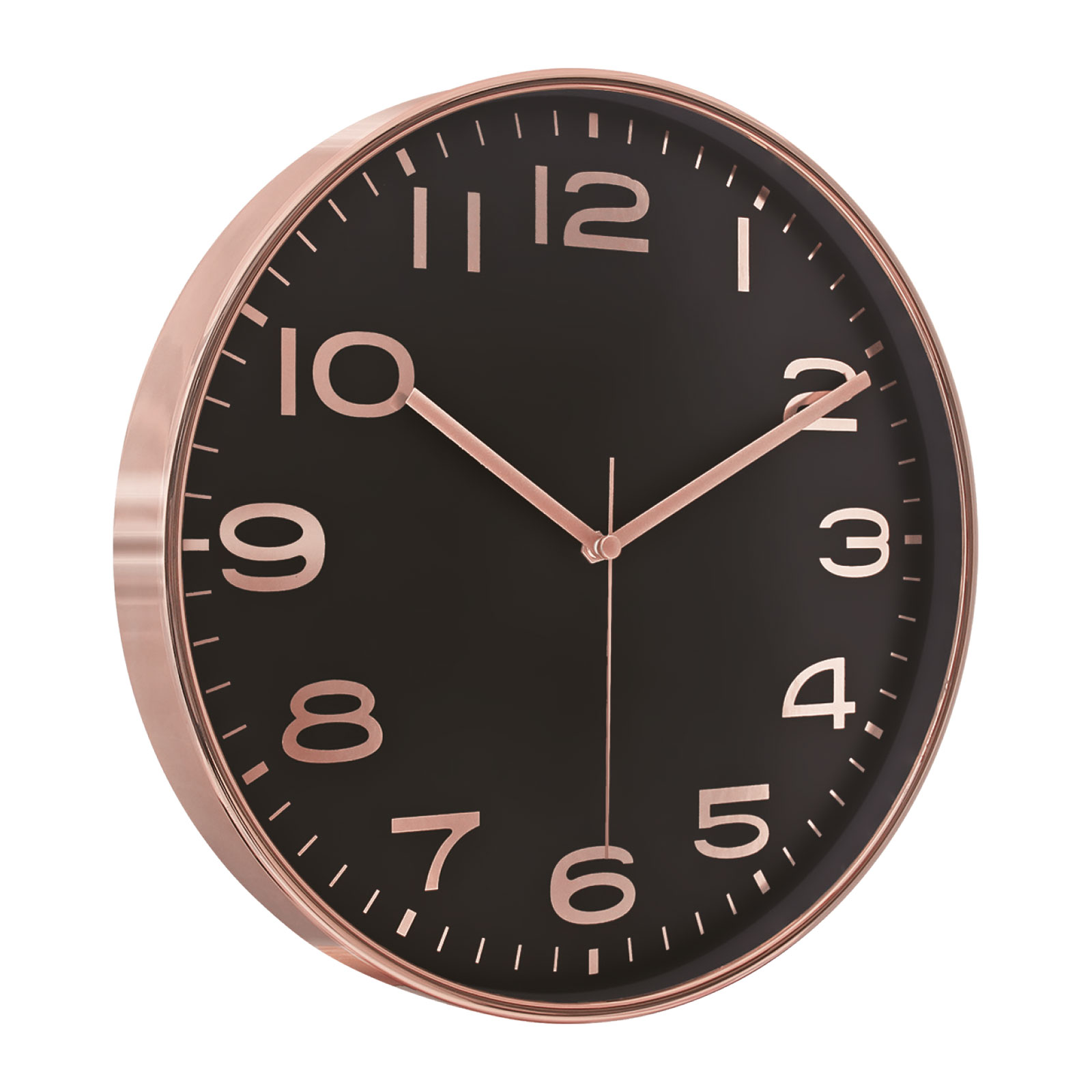 HADES406 SİYAH-BAKIR METALİZE ÇERÇEVE DUVAR SAATİ(380 MM)