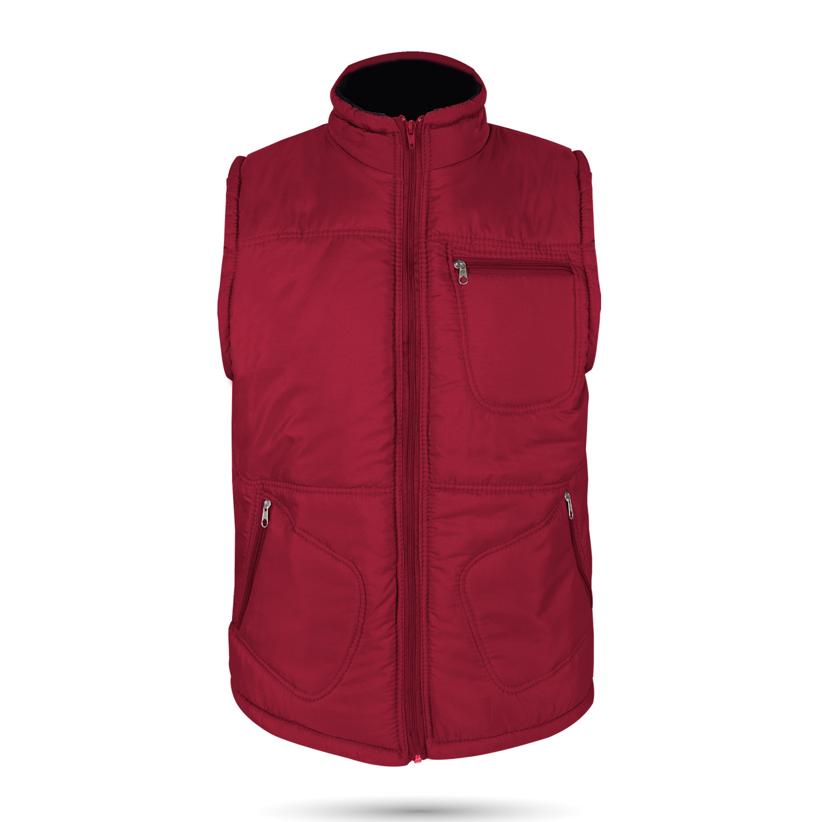 ALASKA KIRMIZI ÜÇ CEPLİ ŞİŞME YELEK XL